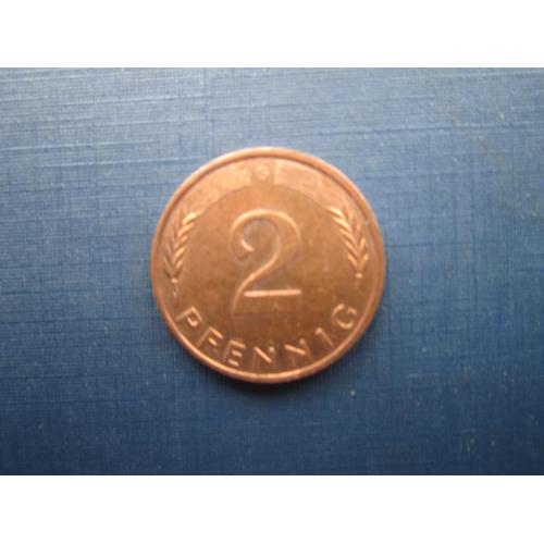 Монета 2 пфеннига Германия ФРГ 1990 G