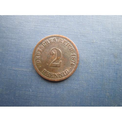 Монета 2 пфеннига Германия империя 1874 С