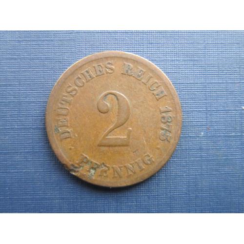 Монета 2 пфеннига Германия империя 1875 С