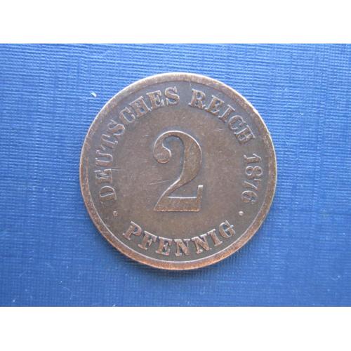 Монета 2 пфеннига Германия империя 1876 А