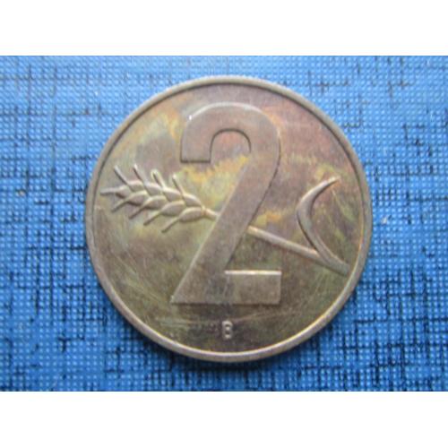 Монета 2 раппена Швейцария 1963