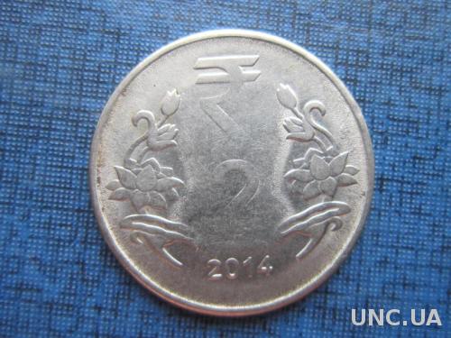 Монета 2 рупии Индия 2014 Калькута
