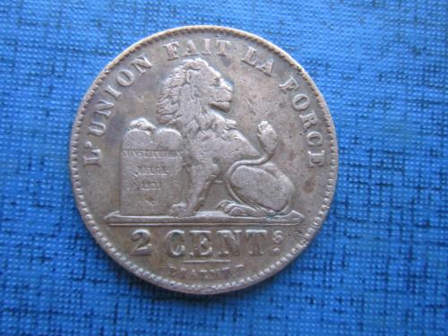монета 2 сантима Бельгия 1909 Belges