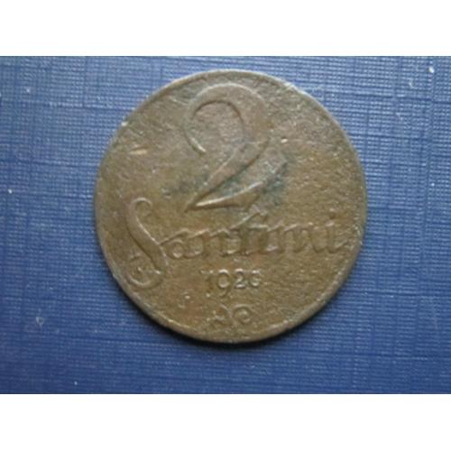 Монета 2 сантима Латвия 1926