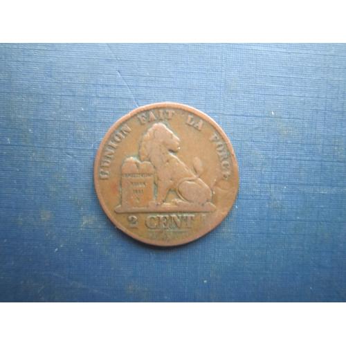 Монета 2 сантими Бельгія 1870 Belges фауна лев
