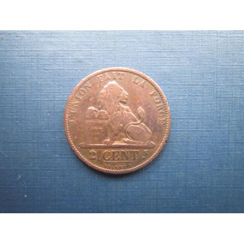 Монета 2 сантими Бельгія 1873 Belges фауна лев