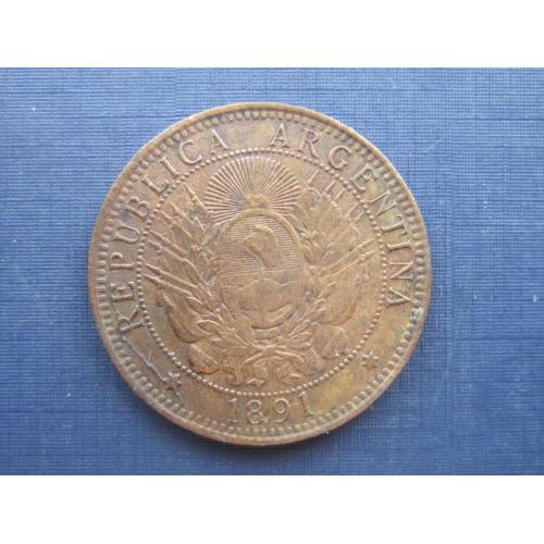 Монета 2 сентаво Аргентина 1891 неплохая