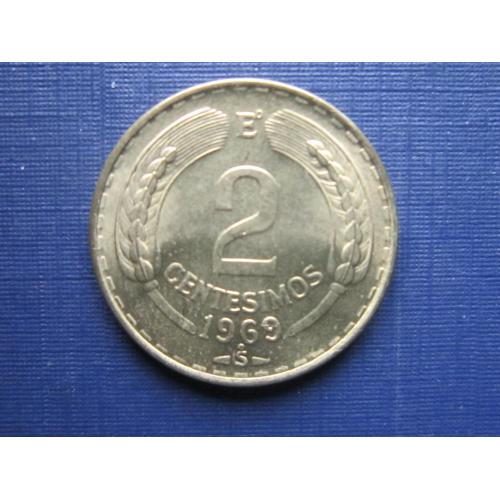 Монета 2 сентесимо Чили 1969 фауна орёл гриф