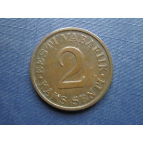 Монета 2 сенти Эстония 1934