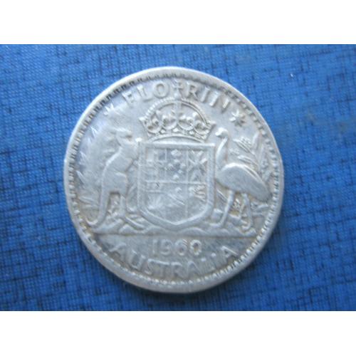 Монета 2 шиллинга флорин Австралия 1960 серебро