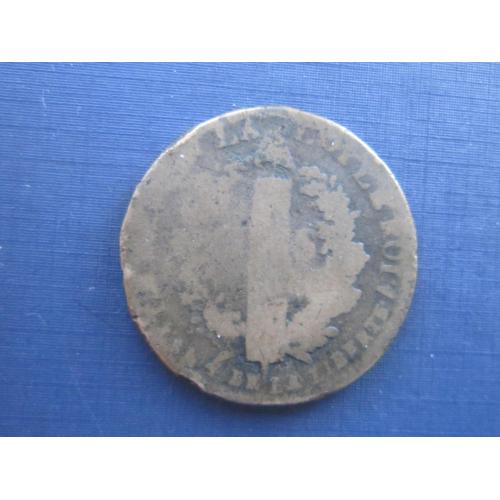 Монета 2 соля Франция 1792 W Лиль Людовик XVI диаметр 34 мм