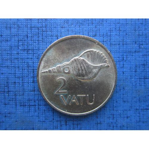 Монета 2 вату Вануату 2002 фауна раковина состояние