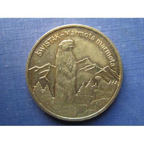 Монета 2 злотых Польша 2006 фауна суслик байбак