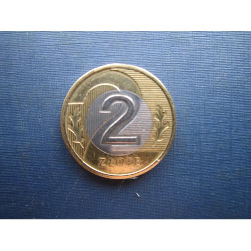 Монета 2 злотых Польша 2008 биметалл