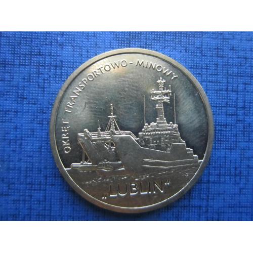 Монета 2 злотых Польша 2013 корабль десантный транспортный Люблин