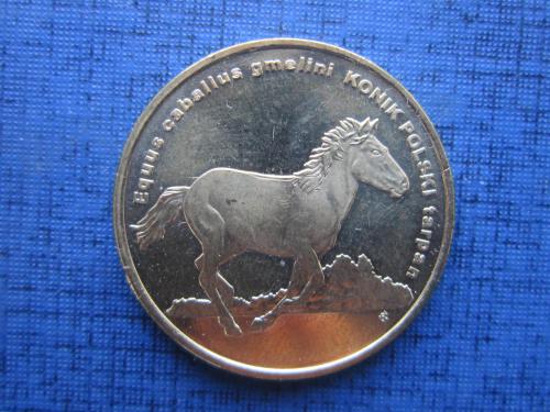 Монета 2 злотых Польша 2014 фауна конь лошадь