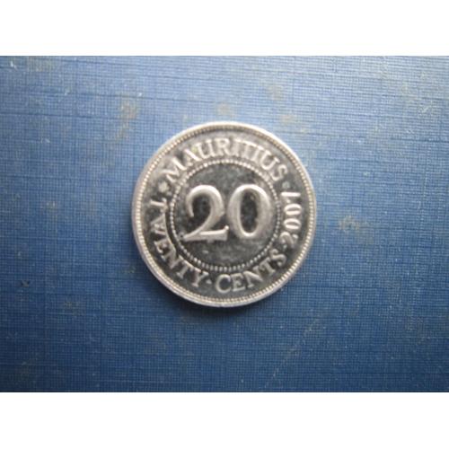 Монета 20 центів Маврикій 2007