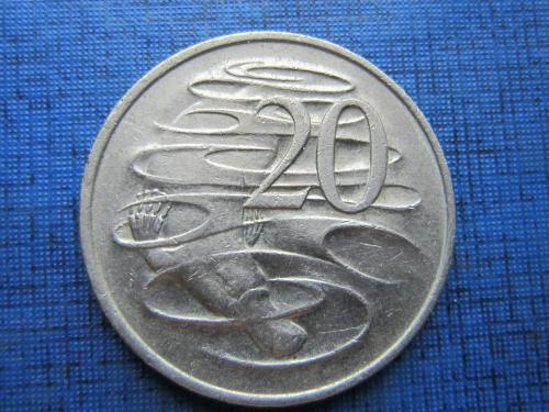 Монета 20 центов Австралия 1977 фауна утконос