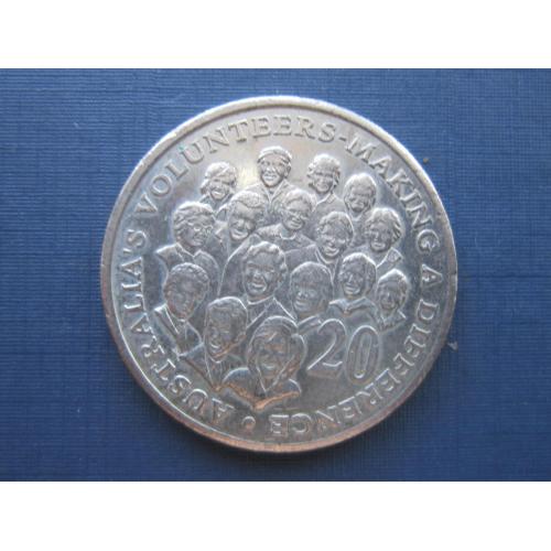 Монета 20 центов Австралия 2003 австралийские волонтёры