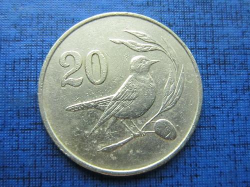 Монета 20 центов Кипр 1983 фауна птица
