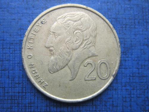 Монета 20 центов Кипр 1989