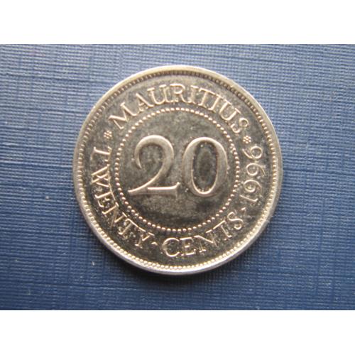 Монета 20 центов Маврикий 1996
