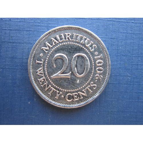 Монета 20 центов Маврикий 2001