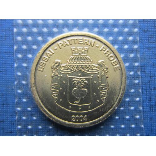 Монета 20 центов (серос) Лихтенштейн 2004 Проба Европроба герб UNC запайка
