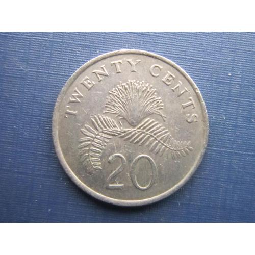 Монета 20 центов Сингапур 1985