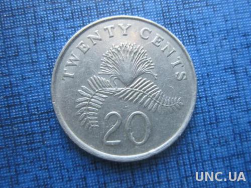 монета 20 центов Сингапур 1986
