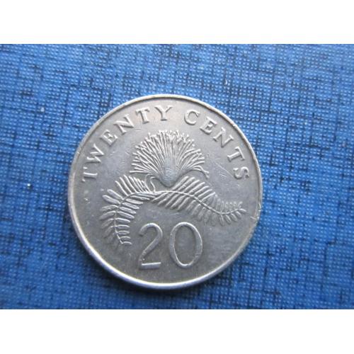 Монета 20 центов Сингапур 1987