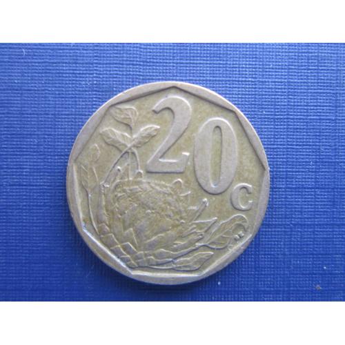 Монета 20 центов ЮАР 2004 флора цветок