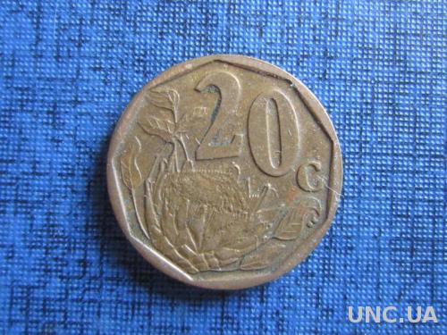 Монета 20 центов ЮАР 2008 флора