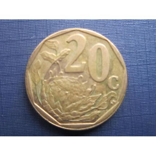 Монета 20 центов ЮАР 2015 флора цветок