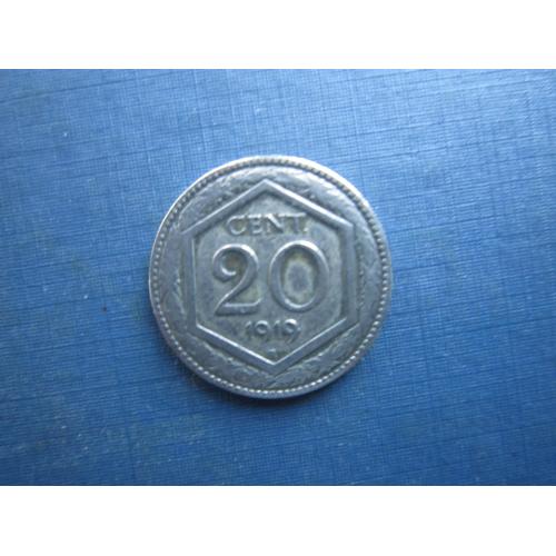 Монета 20 чентезимі Італія 1919