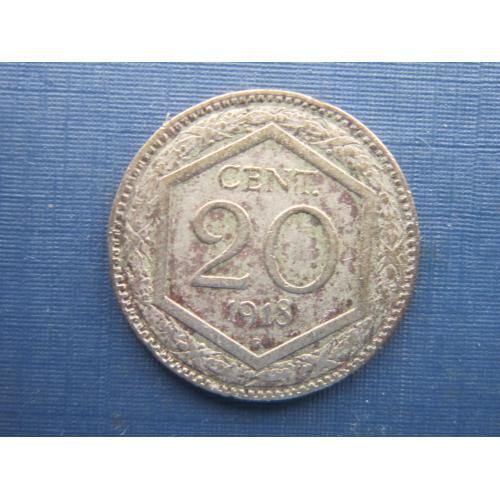 Монета 20 чентезимо Италия 1918