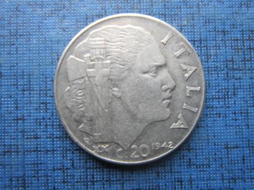Монета 20 чентезимо Италия 1942 магнитная