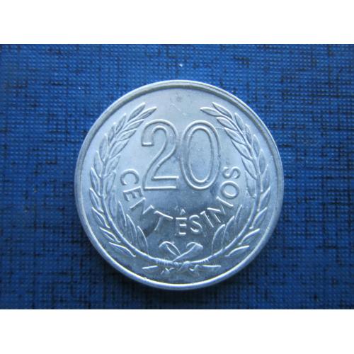 Монета 20 чентезимо Уругвай 1965 состояние