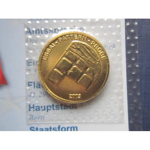 Монета 10 евроцентов Швейцария 2003 Проба Европроба шоколад UNC запайка