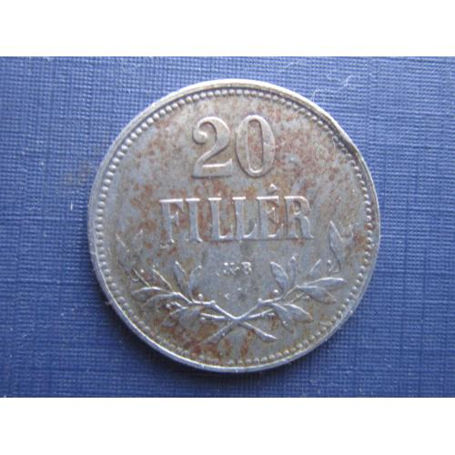 Монета 20 филлеров Австро-Венгрия 1916 для Венгрии