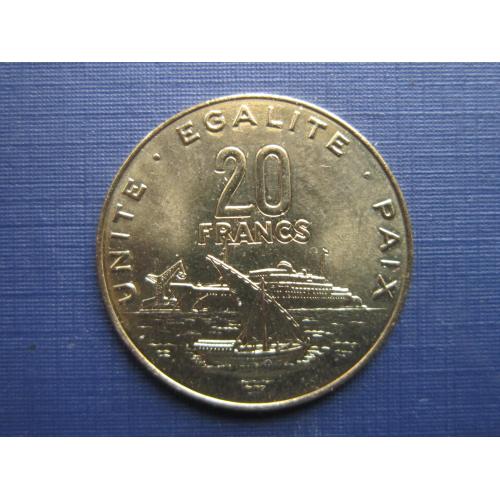 Монета 20 франков Джибути 2007 корабли