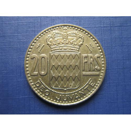 Монета 20 франков Монако 1951