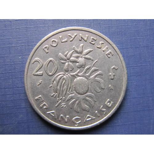 Монета 20 франков Полинезия Французская 1967