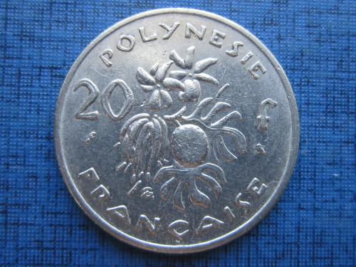 Монета 20 франков Полинезия Французская 1970