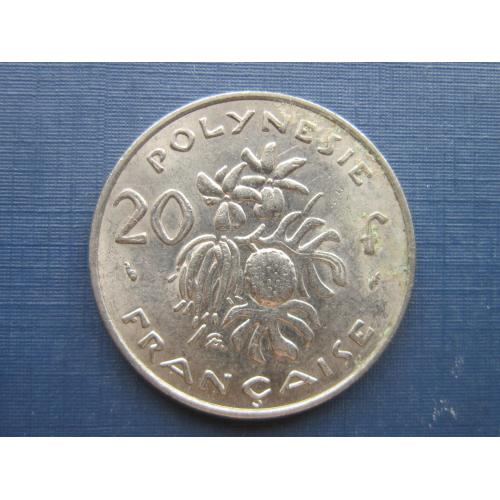 Монета 20 франков Полинезия Французская 1977