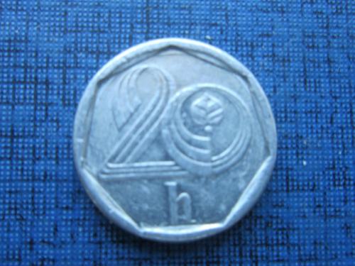 Монета 20 геллеров Чехия 1996