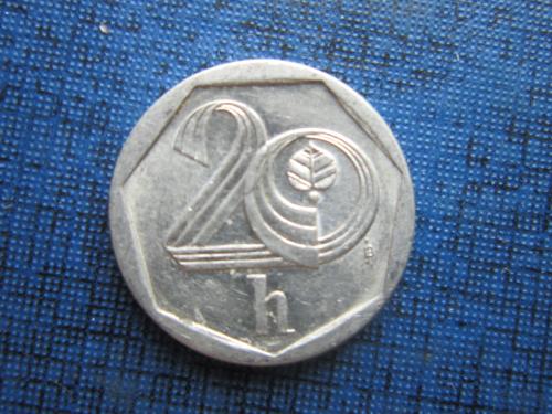 Монета 20 геллеров Чехия 1998