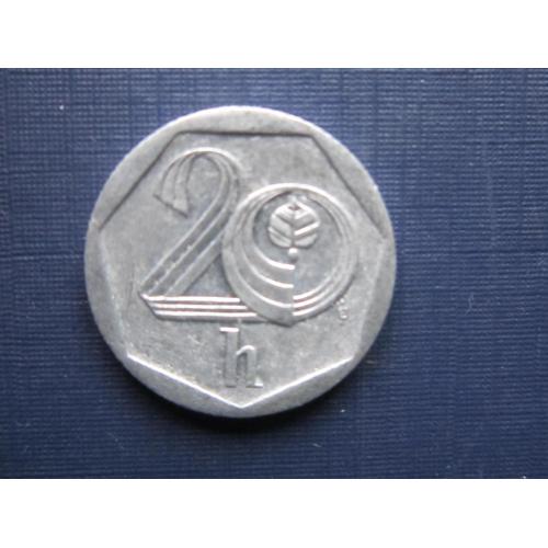 Монета 20 геллеров Чехия 2001