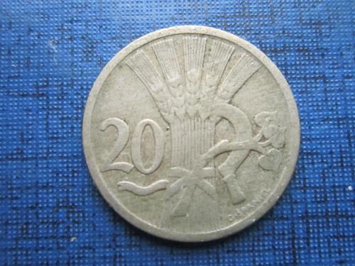 Монета 20 геллеров Чехословакия 1921
