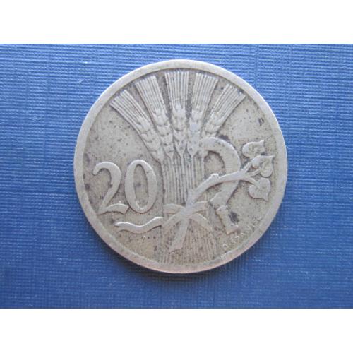 Монета 20 геллеров Чехословакия 1927